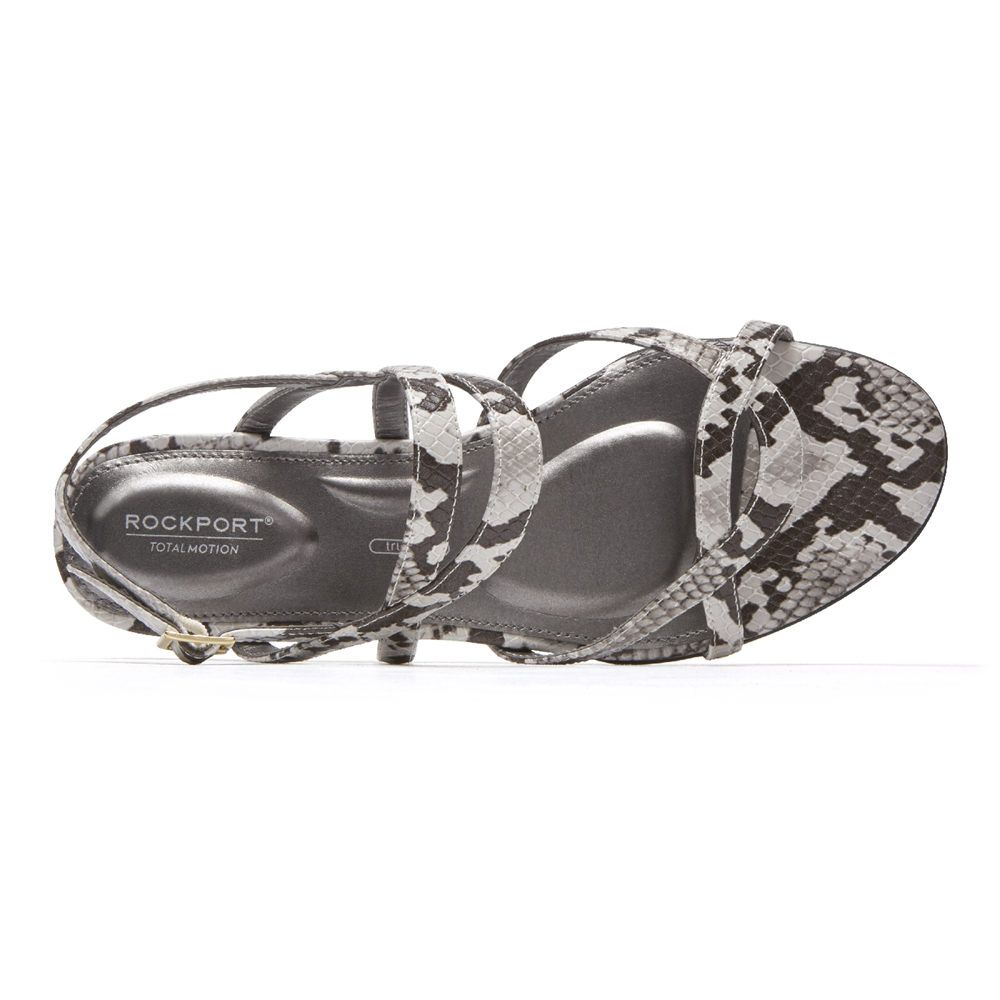 Rockport Womens Total Motion Zandra Slingback - Sandals Black/White - SEY598416